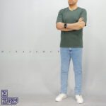 تیشرت پنبه ژاکارد یقه کوبایی 2196