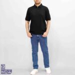 تیشرت پنبه بیسکویتی آستین کوتاه نیم زیپ 2198