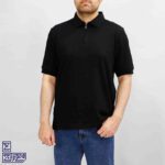 تیشرت پنبه بیسکویتی آستین کوتاه نیم زیپ 2198