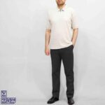 تیشرت پنبه بیسکویتی آستین کوتاه نیم زیپ 2198