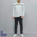 بلوز پنبه یقه گرد آستین بلند 1261