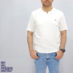 تیشرت پنبه ژاکارد یقه کوبایی 2196