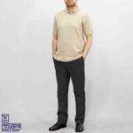 تیشرت پنبه بیسکویتی آستین کوتاه نیم زیپ 2198